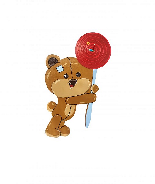 Klokke "bamse og godteri" mdf barn