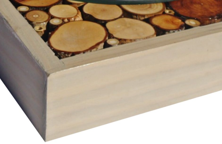 Rektangulært loggspeil 39 x 20 cm grått
