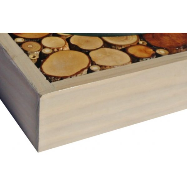 Rektangulært loggspeil 39 x 20 cm grått