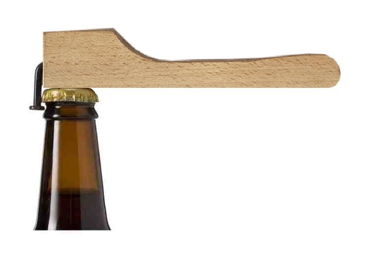 Flaskeåpner / flaskeåpner med spiker i bøketre