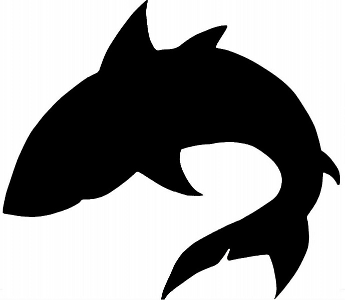 Trevegg eller d&oslash;rskilt modell : Shark 34x34 Cm svart