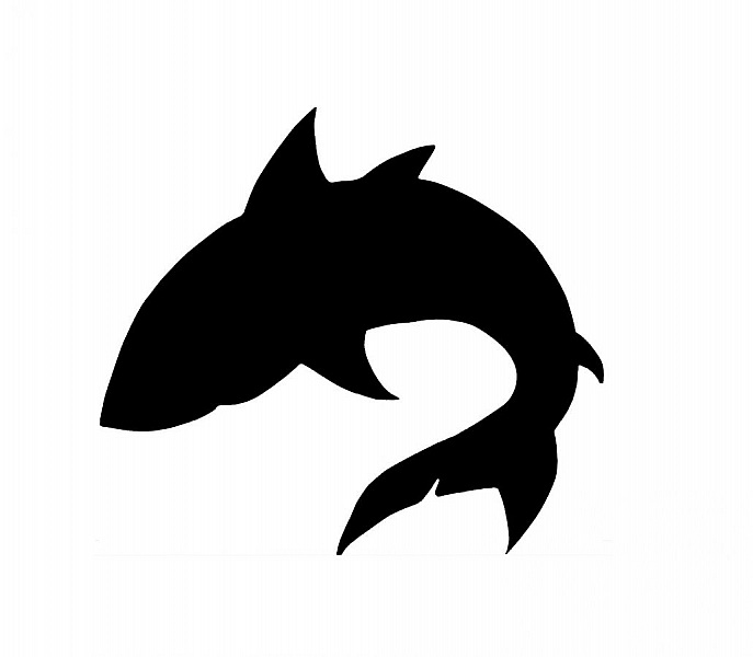 Trevegg eller d&oslash;rskilt modell : Shark 34x34 Cm svart