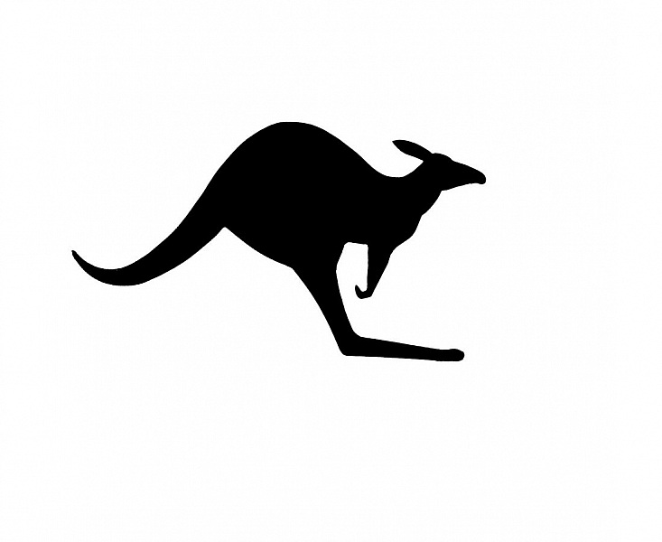 Trevegg eller d&oslash;rskilt modell: kenguru 39x22 cm svart