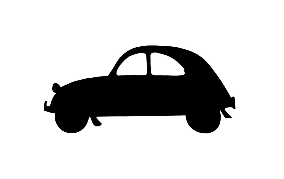 Trevegg eller dørskilt modell : Vogn to hester 2 Cv 40X19 cm svart