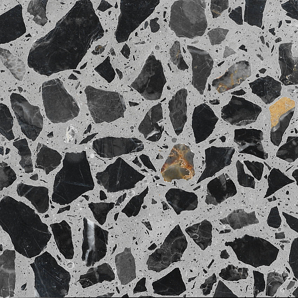 sommerfugl i sapiens, kirseb&aelig;r og b&oslash;k med et snev av ibenholt p&aring; en base i italiensk marmor Terrazzo som skal plasseres i treskulptur