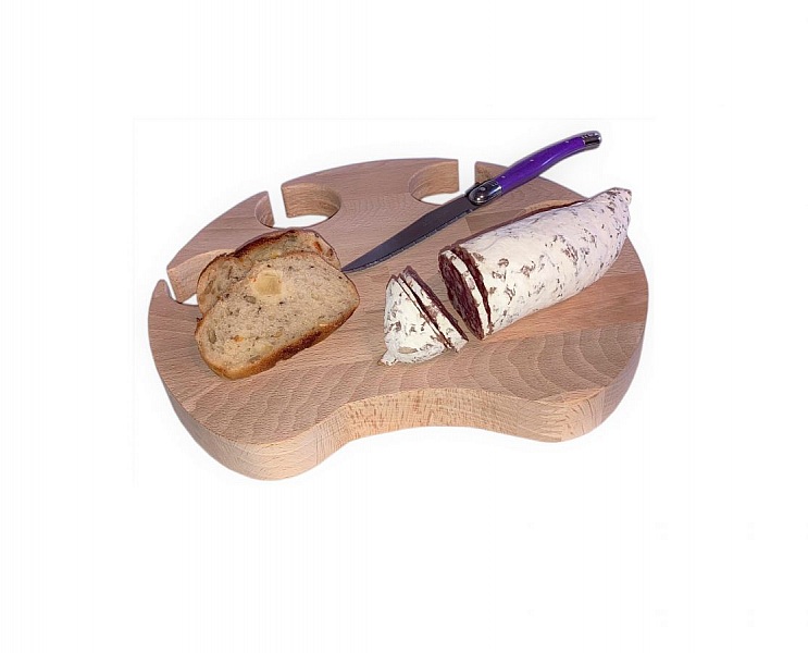 FSC naturlig skj&aelig;rebrett i b&oslash;k med kattepote-modell for 4 glass med stilk