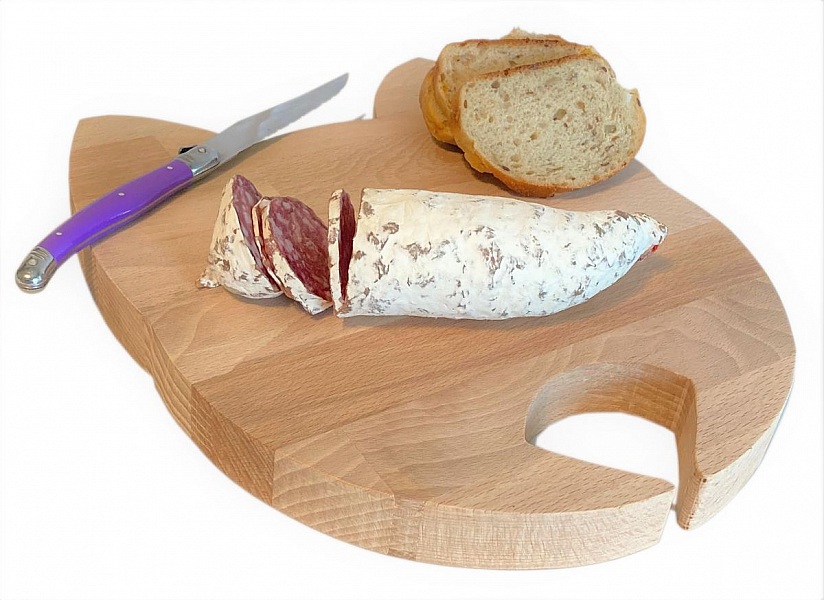 Planche &agrave; d&eacute;couper sp&eacute;cial ap&eacute;ro en bois de h&ecirc;tre naturel FSC model t&ecirc;te de chat