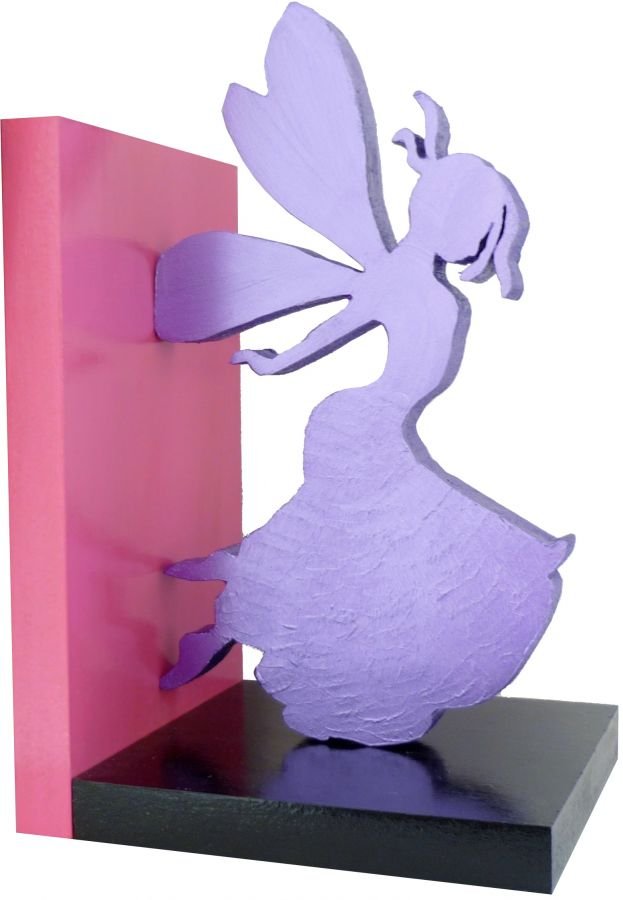 Moderne bokstøtte i tre "Happy Fairies
