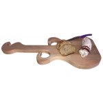 FSC naturlig bøk tre skjærebrett modell gitar sted for 2 glass