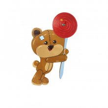 Klokke 'bamse og godteri' mdf barn