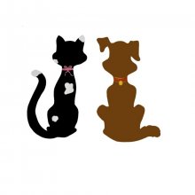 Par av katt og hund som veggdekorasjon 
