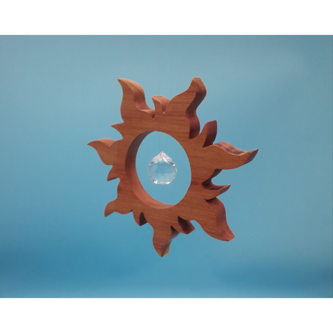 Noble Wooden Suncatcher å henge med krystall kule