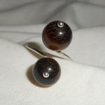 Original 925 sølvring med brune tigerøyesteiner