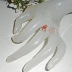 Ring med blomst og stein - rosa kvarts og sølv 925