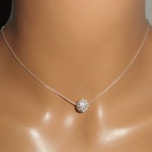 925 sølv halskjede med Swarovski krystallperler på en fin kjede