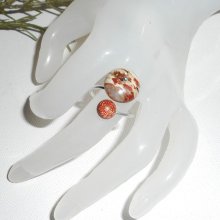 Original 925 sterling sølvring med jaspisstein og brun agat