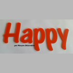 Happy deco bokstav i pleksiglass, høyde 30 cm