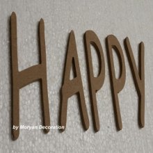 Dekorativ trebokstav HAPPY