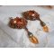 BO Harmony Amber brodert med Swarovski Crystals, 1960-talls bohemske glass cabochons, mini perler, seed perler og 14 karat gullfylte ørekroker