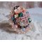 Bohemsk ring brodert med Swarovski-krystaller, fasetter og Miyuki-perler