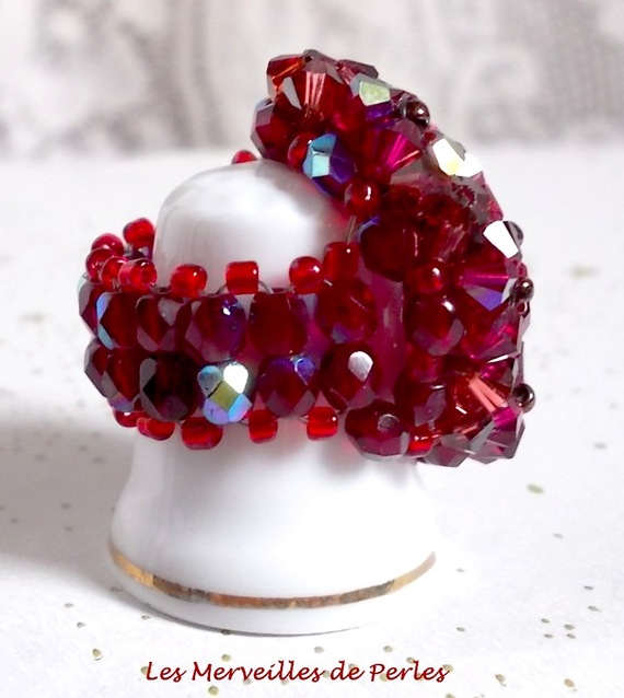 Orkidéring med Swarovski krystallfasetter og spinnere