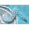 Crystal Blue armbånd med Swarovski krystallfasetter og spinnere