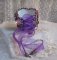 Kinesisk Purple Stone mansjettarmbånd brodert med fine steiner: Sugilitter, Swarovski-krystaller, frøperler og et lilla Organza-bånd