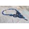 Royal Blue Roses halskjede med Swarovski-krystaller og frøperler