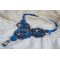 Royal Blue Roses halskjede med Swarovski-krystaller og frøperler