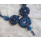 Royal Blue Roses halskjede med Swarovski-krystaller og frøperler