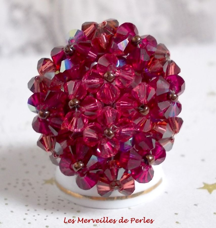 Orkidéring med Swarovski krystallfasetter og spinnere