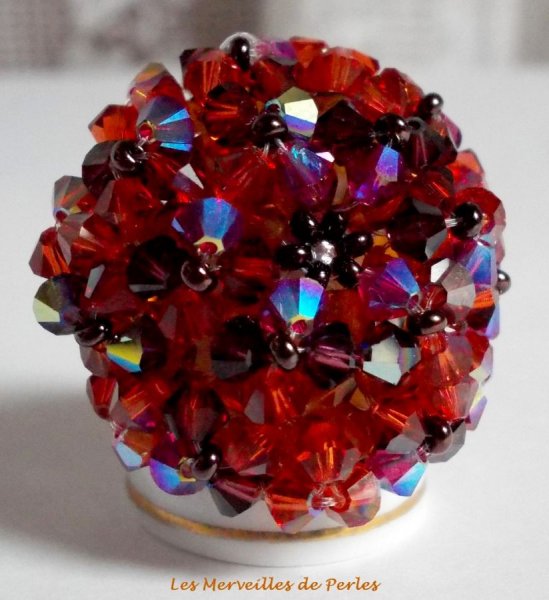 Topas ring med Swarovski krystallfasetter og spinnere