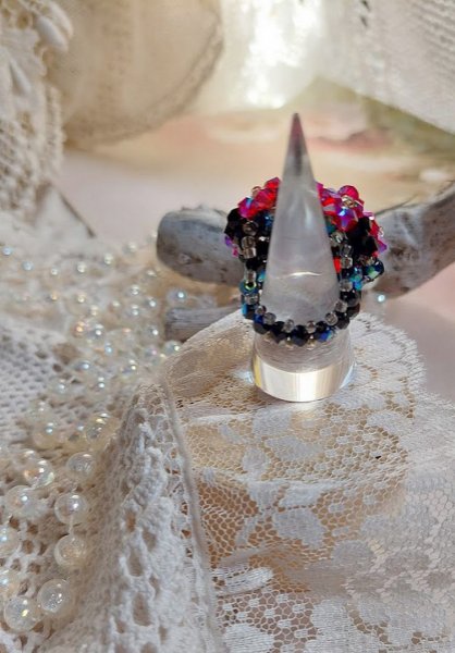 Elegance ring med Swarovski krystallfasetter og spinnere