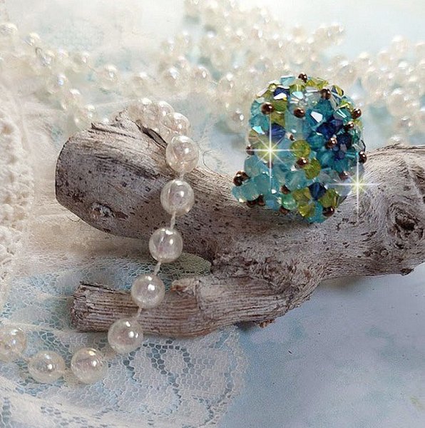 Hope ring med Swarovski krystallfasetter og spinnere