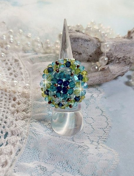 Hope ring med Swarovski krystallfasetter og spinnere
