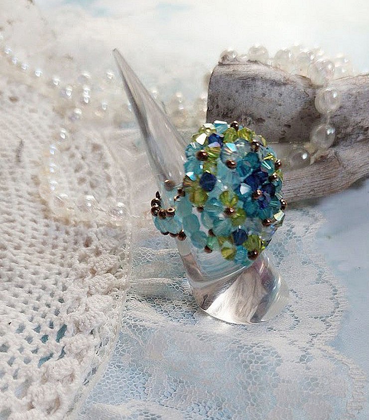 Hope ring med Swarovski krystallfasetter og spinnere