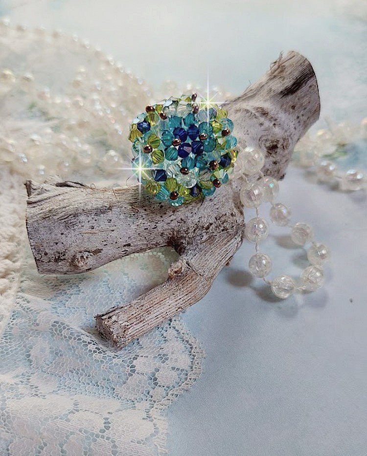 Hope ring med Swarovski krystallfasetter og spinnere