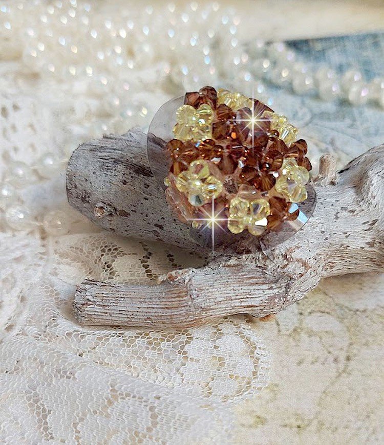 Stjernering med Swarovski krystallfasetter og spinnere