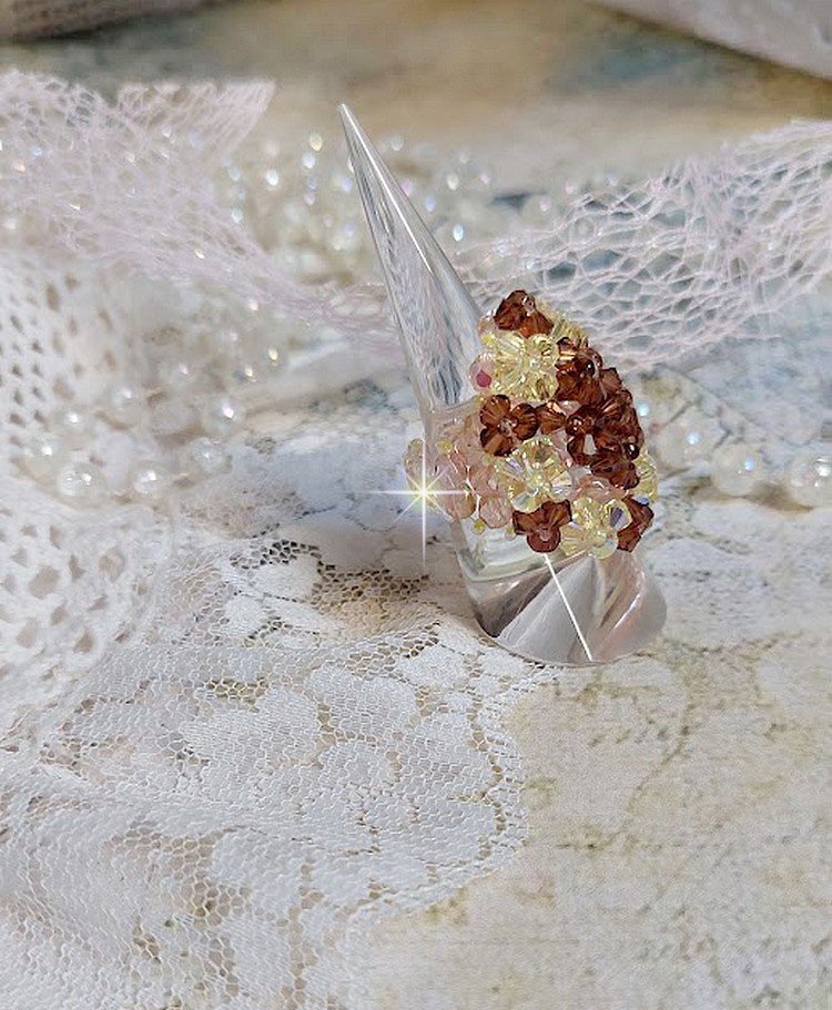Stjernering med Swarovski krystallfasetter og spinnere
