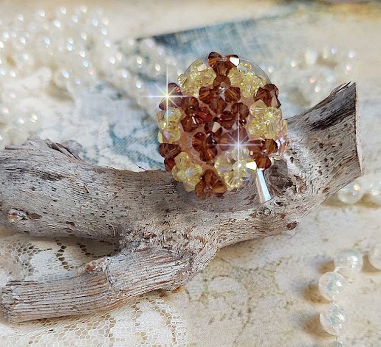 Stjernering med Swarovski krystallfasetter og spinnere