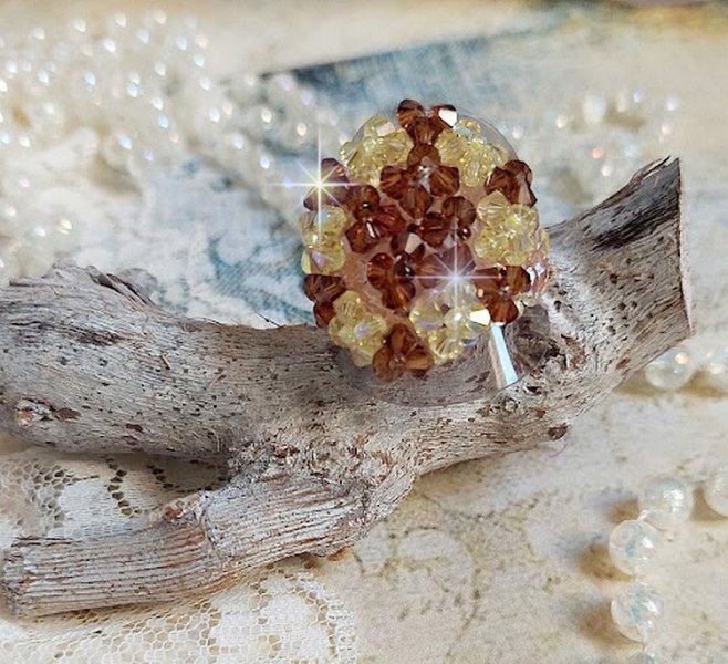 Stjernering med Swarovski krystallfasetter og spinnere