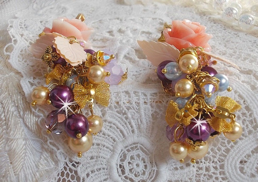 BO Bell'issim P&ecirc;che et Cr&egrave;me avec des Cristaux de Swarovski 