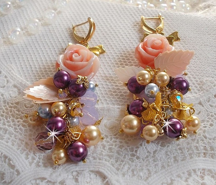 BO Bell'issim P&ecirc;che et Cr&egrave;me avec des Cristaux de Swarovski 