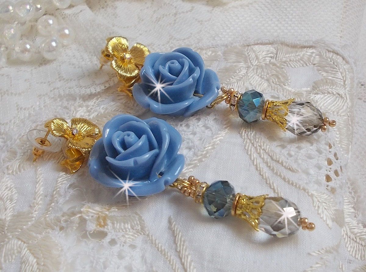 Bell'issim Pink Blue Bearded Boards laget med Swarovski Crystals og Bohemian Crystal