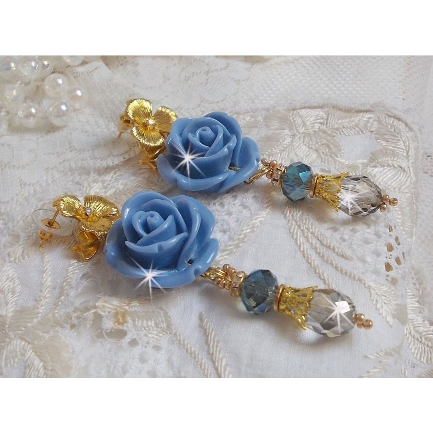 Bell'issim Pink Blue Bearded Boards laget med Swarovski Crystals og Bohemian Crystal