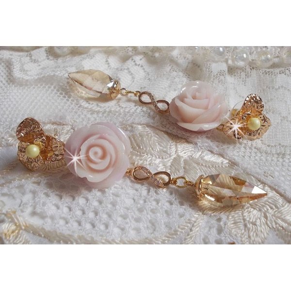 Gullbelagt Bell'issim Violet Pink BO med Swarovski krystaller og zirkonium