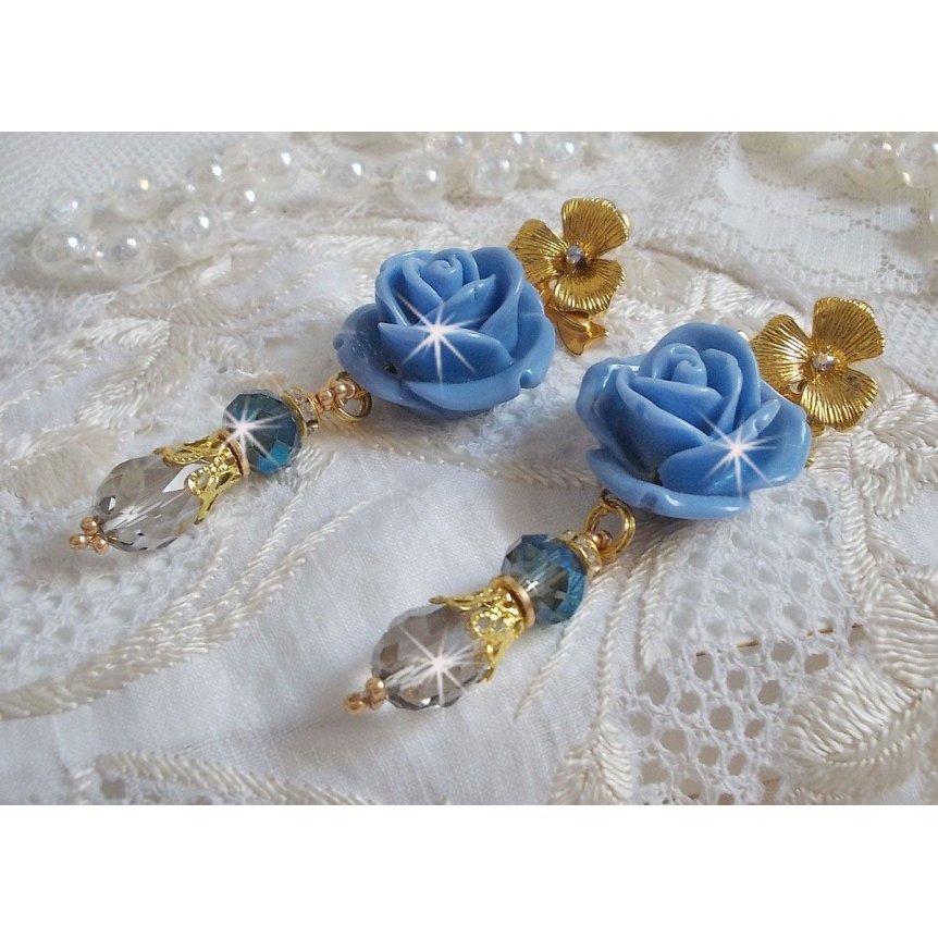 Bell'issim Pink Blue Bearded Boards laget med Swarovski Crystals og Bohemian Crystal