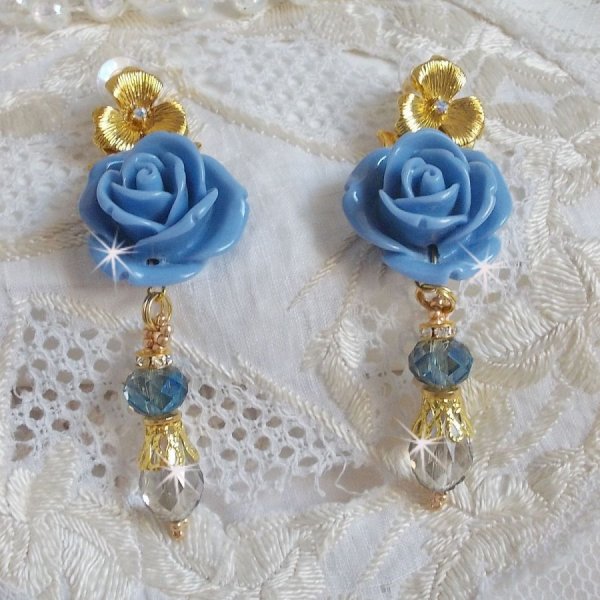 Bell'issim Pink Blue Bearded Boards laget med Swarovski Crystals og Bohemian Crystal