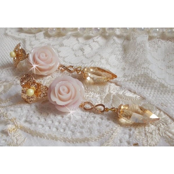 Gullbelagt Bell'issim Violet Pink BO med Swarovski krystaller og zirkonium