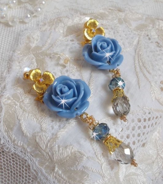 Bell'issim Pink Blue Bearded Boards laget med Swarovski Crystals og Bohemian Crystal